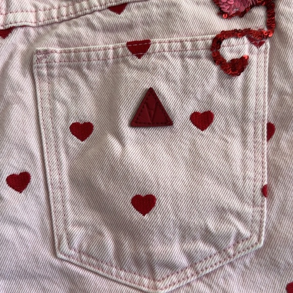 ABRAND × DYSPNEA CLAUDIA DENIM CUT OFF
SHORTS PINK HEART - Picture 7 of 11